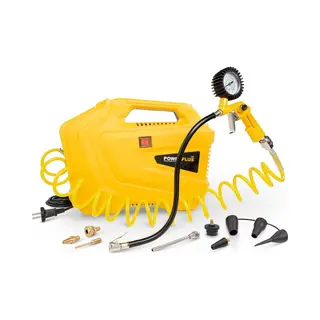 Powerplus Kompressor POWX1706 Luftkompressor Tragbar Mit 3 M Schlauch - Luftkompressor Mit Druckluft Als Luftpumpe Für Fahrrad - 1100W & 8 Bar - Mit