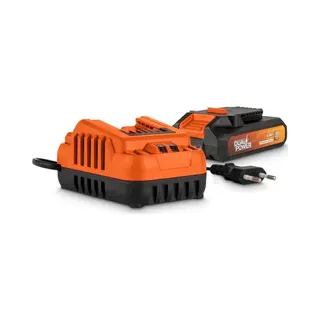 Powerplus, Gereedschap Batterijen + Laders, Set Batteria E Caricatore A Doppia Alimentazione (20 V)