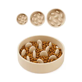 Anti Schrokbak Hond – Slow Feeder – Voerbak Hond – Ø21, 5 Cm – 1, 49L – Flamingo Voerbak Greni – Beige – Rond