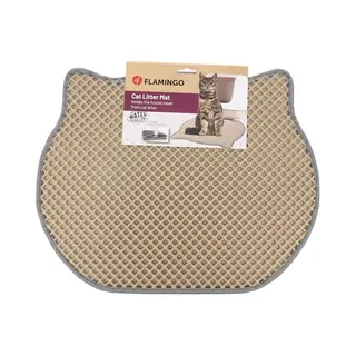 Flamingo Matz Katzenklo-Matte - Beige, 50 X 40 X 1, 3 Cm, Rutschfest Und Langlebig, Ideal Für Maine Coon, Britisch Kurzhaar, Ragdoll, Norwegische