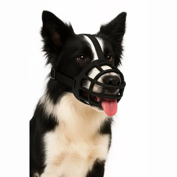 Flamingo Muilkorf Honden – Zachte Siliconen Muilkorf Hond Verstelbaar – Maat L – Model Benzo Zwart thumbnail