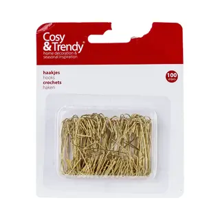 Cosy&Trendy Cosy & Trendy Kerstbalhaakjes - 100x - Goud - 4 Cm - Kerstballen Ophangen Haakjes