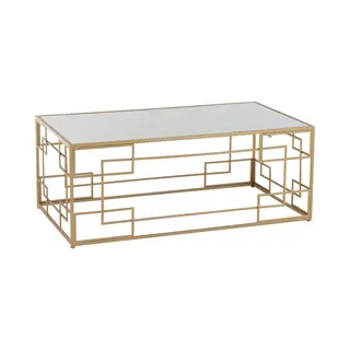 J-Line Salontafel Lijnen - Metaal/glas - Goud