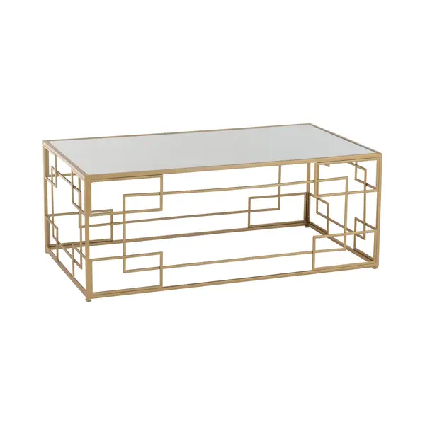 J-Line Salontafel Lijnen - Metaal/glas - Goud thumbnail