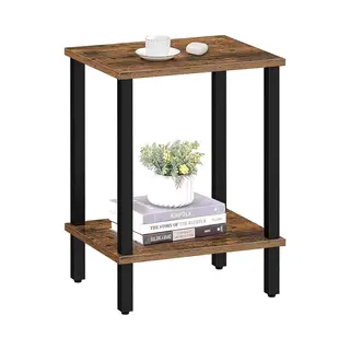 Acaza Bijzettafel - Tafeltje - Vintage Bruin - 38 X 30 X 55 Cm (L X B X H) - Nachtkastje - Tafel Industrieel - Banktafel - Bijzettafels - Bijzettafel
