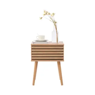Acaza Nachtkastje - Nachtkastjes - Bijzettafel - Eiken Kleur - 50, 50 X 40 X 39 Cm (H X B X D) - Nachtkastjes Modern - Rotan Kast - Nachtkastje Hout -