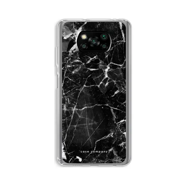 Case Company® - Hoesje Geschikt Voor Poco X3 Pro Hoesje - Zwart Marmer - Soft Cover Telefoonhoesje - Bescherming Aan Alle Kanten En Schermrand thumbnail