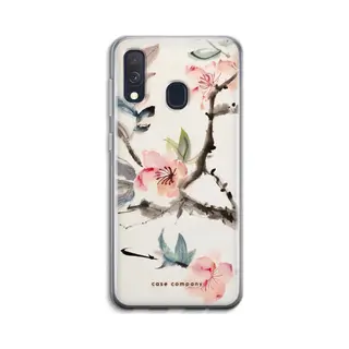 Case Company® - Hoesje Geschikt Voor Samsung Galaxy A40 Hoesje - Japanse Bloemen - Soft Cover Telefoonhoesje - Bescherming Aan Alle Kanten En