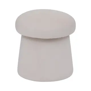 Velvet Poef Ø 37 Cm Autun Ivoor