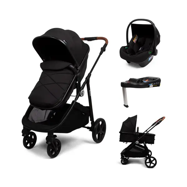 Baninni 4-in-1 Kinderwagen Mit Multi-Stands Mit Autositz Und Basis Nelia, Schwarz thumbnail