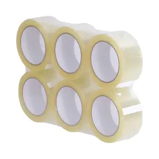 Verpakkingstape - Dozentape Transparant Pp (Polypropyleen) Solvent 50 Meter X 50 Mm Dikte 25u | Inpak Tape | 6 Stuks