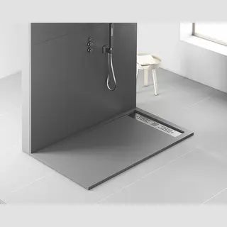 Veroni Elite Flat Composietsteen Douchebak Grijs 120x90x3cm