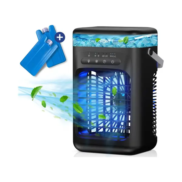 Nivada Mini Airco F25 - Aircooler - 1000 Ml - 2 Coolpacks - Zwart thumbnail