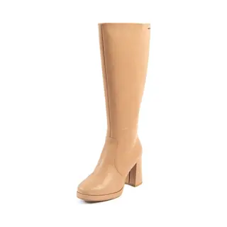 Gabylou - Model Melissa - Hoge Laarzen Voor Dames Met Brede Voeten En Kuiten 2XL - Afneembare Dubbele Zool, 9, 5 Cm Hak + 2 Cm Platform -