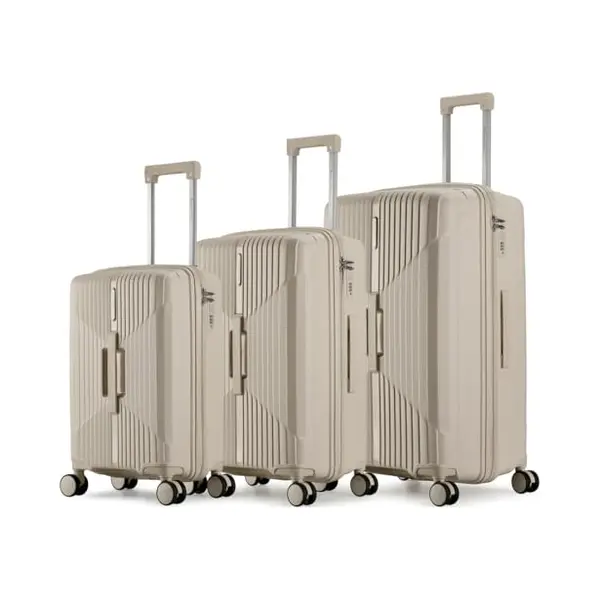 Royal Swiss Set Van 3 Harde Koffers Van Polypropyleen Met Tsa-slot, 360° Draaibare Wielen, Handbagage En Grote Koffer thumbnail