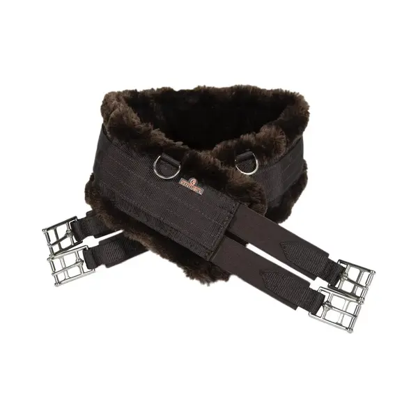 Kentucky Horsewear - Sattelgurt - Wolle/Pelz - Braun/Braun 135cm thumbnail