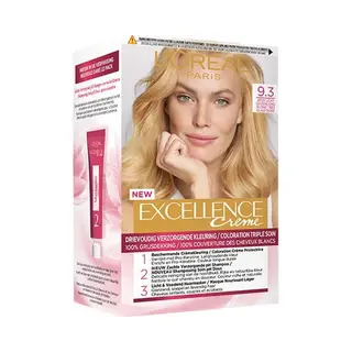 L'Oréal Paris, Haarkleur, Excellence Crème Haarkleuring 9.3 Zeer Licht Goud Blond (9, 3 Zeer Licht Goudblond)