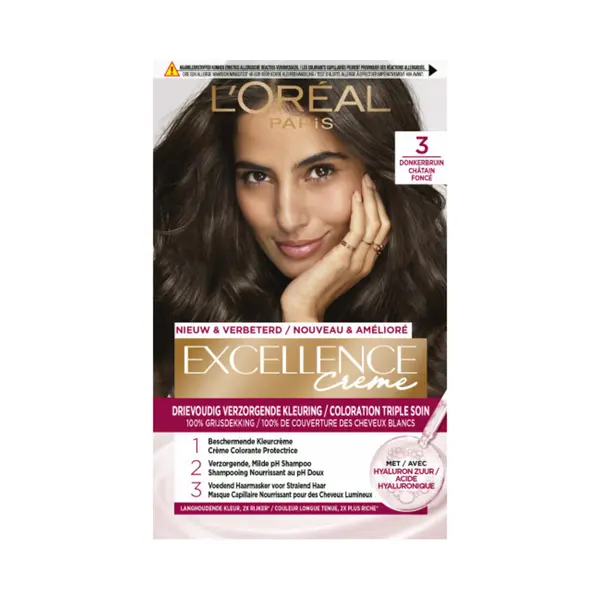 Gratis, L'Oréal Excellence Crème Permanente Crèmekleuring 3 Donkerbruin thumbnail