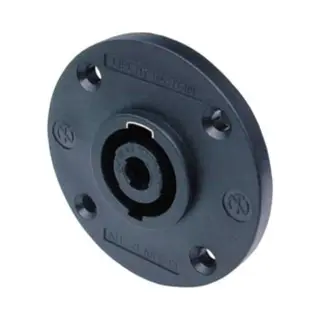 Neutrik - Speakon Einbaustecker, 4-poliger Einbaustecker, Schwarz, D-größe, Runder Flansch