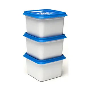Amuse Alaska Diepvriesdozen - 3x750ml - Diepvries Vershousbakjes - Stapelbare Bewaarbakjes - Bpa-vrij - Microgolfoven Veilig - Wit&Blauw