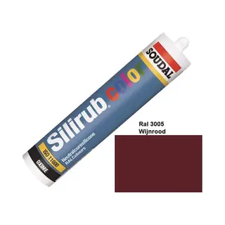 Soudal Silirub Color, Silikon, 300ml, Kartusche, RAL3005 Weinrot