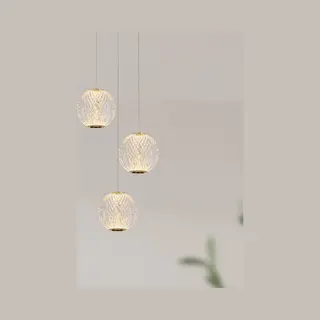 Lucide Led-Hängeleuchte Cintra, Ø 25 Cm, Transparent/gold, Acryl