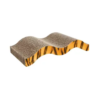 Flamingo Krabkarton "Mawimbi" – Bruin/Rosé/Zwart – 40, 5 X 20 X 7, 5 Cm – Compact En Stijlvol Krabspeelgoed Voor Katten