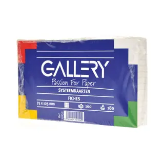 Gallery Witte Systeemkaarten, Ft 7, 5 X 12, 5 Cm, Geruit 5 Mm, Pak Van 100 Stuks