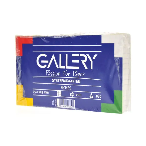 Gallery Witte Systeemkaarten, Ft 7, 5 X 12, 5 Cm, Geruit 5 Mm, Pak Van 100 Stuks thumbnail