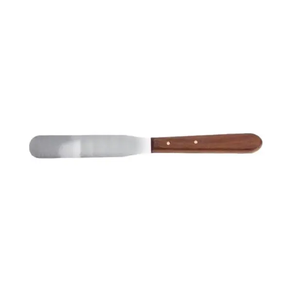 Roestvrij Stalen Spatula 21 Sibel - Houten Handvat En Rvs Spatel - Voor Het Opbrengen En Uitsmeren Van Hars / Wax. thumbnail