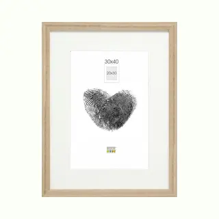 Deknudt Frames Bilderrahmen Mit Passepartout - Natur Holzfarbe - S66KH1 P1 30x40cm Für Bild 20x30cm - Bilderrahmen Holz Mdf - Bilder Aufhängen