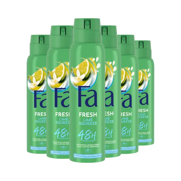 6x Fa Deodorant Spray Lime Squeeze 150 Ml thumbnail