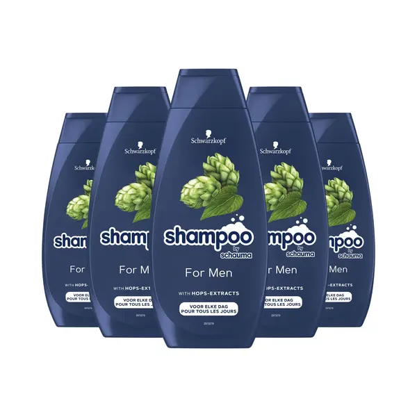 Schwarzkopf Shampoo For Men - Haarverzorging - Dagelijks Gebruik - Versterkt Mannenhaar - Natuurlijk Volume - Voordeelverpakking - 5x 400ml thumbnail