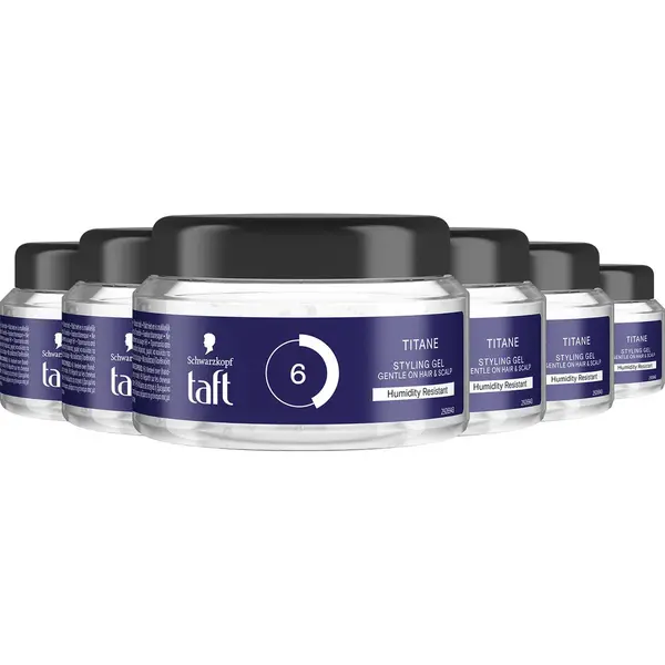 Taft - Titane Styling Gel - Haarstyling - Haargel - Vochtbestendig - Korte Haartypes - Voordeelverpakking - 6x 250ml thumbnail