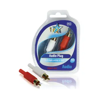 Hq 2x Rca M kabel-connector Rood, Wit