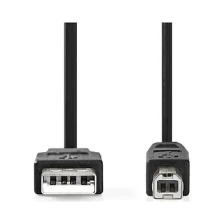 Nedis CCGL60100BK30 Usb-kabel Usb 2.0 3 m Usb A Usb B Zwart