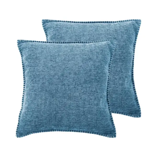 Tiseco Home Studio - Kussen Damian (gevuld) - Set/2 - 100% Polyester - Met Rits - Hoes Is Wasbaar - Voor Bank, Zetel, Bed Of Stoel - Vierkant - 45x45 thumbnail