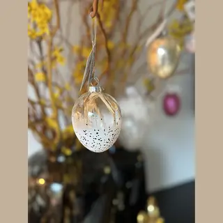 Paaseieren - Paasdecoratie - Goodwill - Glazen Ei - Stro - Pasen - Paasei - Set Van 3