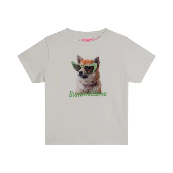 Someone Marley-Sg-02-A Meisjes T-shirt - Ecru thumbnail