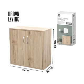 Urban Living “Pratik” Kast Met 3 Planken En 2 Deuren 60×30×H60 Cm