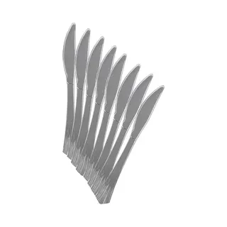 Urban Living Bbq/verjaardag/outdoor Bestek - Messen - 8x - Kunststof - 19 Cm - Zilver - Herbruikbaar