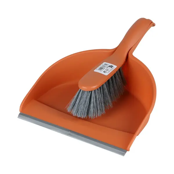 Urban Living Stoffer En Blik Set - Oranje - Zachte Borstel - Kunststof - 32 X 22 Cm thumbnail