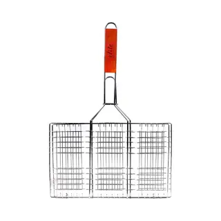 Elite Bbq/barbecue Rooster - Klem Grill - Metaal/hout - 34x50x1cm - Vlees/vis/groente