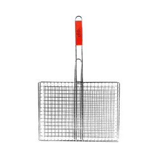 Elite Bbq/barbecue Rooster - Klem Grill - Metaal/hout - 40x62x1 Cm - Vlees/vis/groente - Extra Groot Formaat