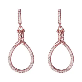 Orphelia 'Aava' Womens 925 Sterling Silver Drop Earrings - Rose Zo-7421 - One Size