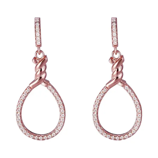 Orphelia 'Aava' Womens 925 Sterling Silver Drop Earrings - Rose Zo-7421 - One Size thumbnail
