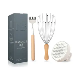 Nb Novabeau Novabeau Kopfmassage Spinne 3-teiliges Rückenkratzer Ausziehbar, Kopfmassage Spin & Kopfhaut-Massagebürste-Kopfhaut-Massagegerät-langlebige