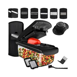 Cavos Mandoline - Groentesnijder - 16-in-1 Multifunctionele Mandoline Keukensnijder - Uiensnijder - Spiraalsnijder - Rasp - Handmatig - Rvs - Bpa-vrij