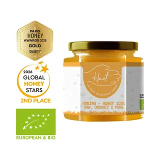 Hant | Bio - Rauwe Honing – Onverhit, Ongefilterd & Puur - 100% Eu + Gratis Lepel - 500g