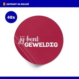 K.doo Stickers Jij Bent Geweldig | Per 48 | Traktatie | Uitdelen | Sluitzegel | Bedankje | Compliment | Envelop | Cadeau | Gift | Cadeauzakje | Traktatie |